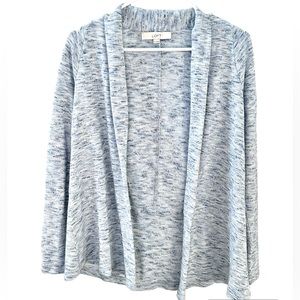 Blue and white Heathered Loft Cardigan